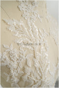 romantischer Blumen-Spitzenaufnäher / Baumwollblumen Applikation / Hochzeitskleid Spitzenapplikation / Brautblumen Applikation// A22-259