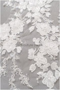 romantischer Blumen-Spitzenaufnäher/ Baumwollblumen Applikation/ Hochzeitskleid Spitzenapplikation/ Brautblumen Applikation// A22-260