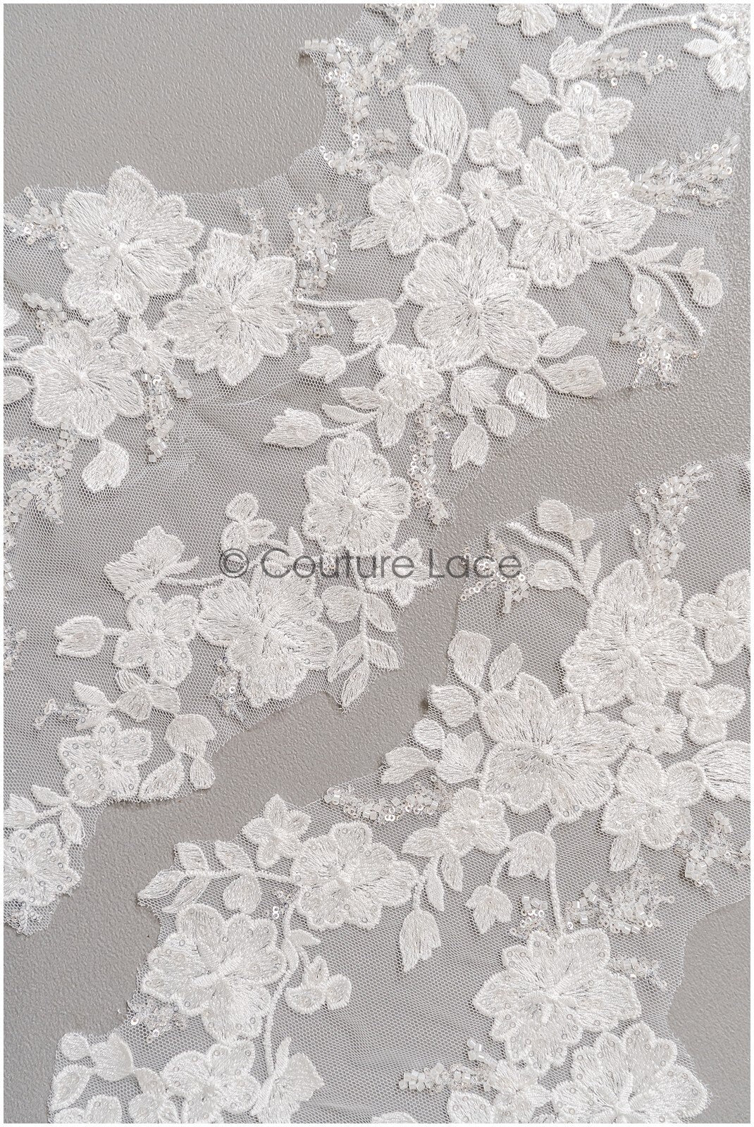 romantischer Blumen-Spitzenaufnäher/ Baumwollblumen Applikation/ Hochzeitskleid Spitzenapplikation/ Brautblumen Applikation// A22-260