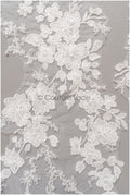 romantischer Blumen-Spitzenaufnäher/ Baumwollblumen Applikation/ Hochzeitskleid Spitzenapplikation/ Brautblumen Applikation// A22-260