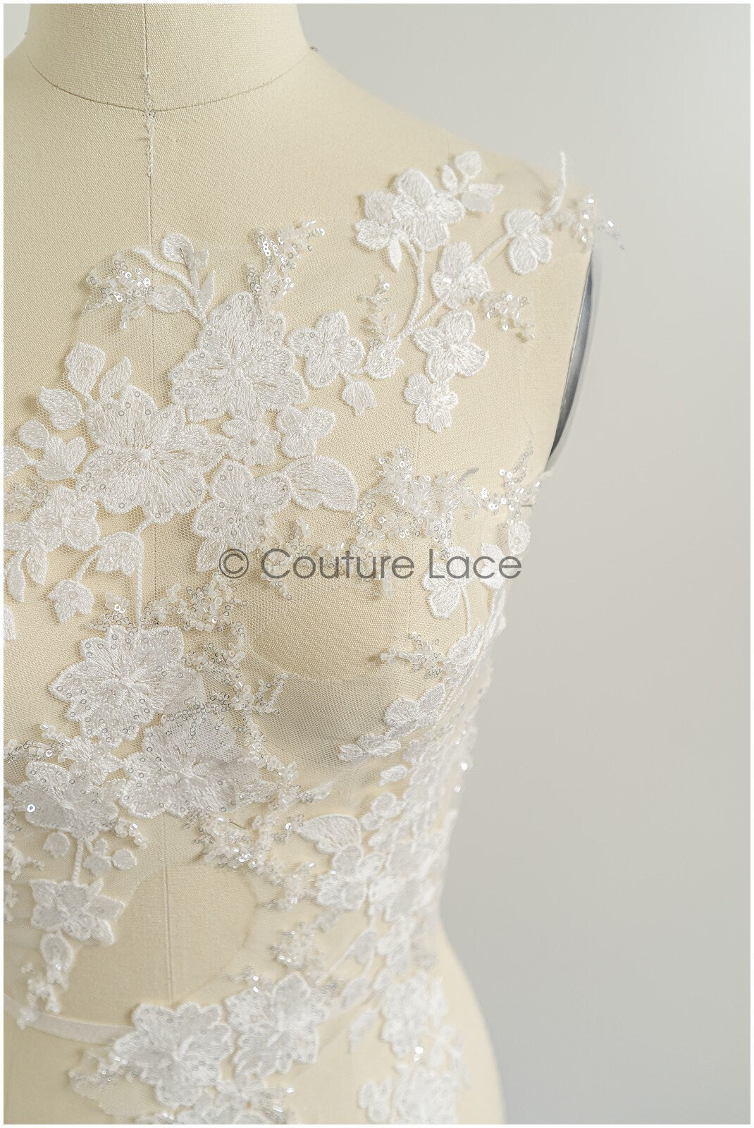 romantischer Blumen-Spitzenaufnäher/ Baumwollblumen Applikation/ Hochzeitskleid Spitzenapplikation/ Brautblumen Applikation// A22-260