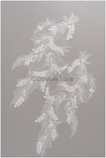 romantischer Blumen-Spitzenaufnäher / Baumwollblumen Applikation / Hochzeitskleid Spitzenapplikation / Brautblumen Applikation// A22-261