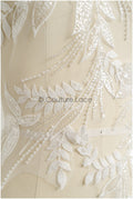 romantischer Blumen-Spitzenaufnäher / Baumwollblumen Applikation / Hochzeitskleid Spitzenapplikation / Brautblumen Applikation// A22-261
