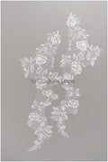 romantischer Blumen-Spitzenaufnäher/ Baumwollblumen Applikation/ Hochzeitskleid Spitzenapplikation/ Brautblumen Applikation// A22-262