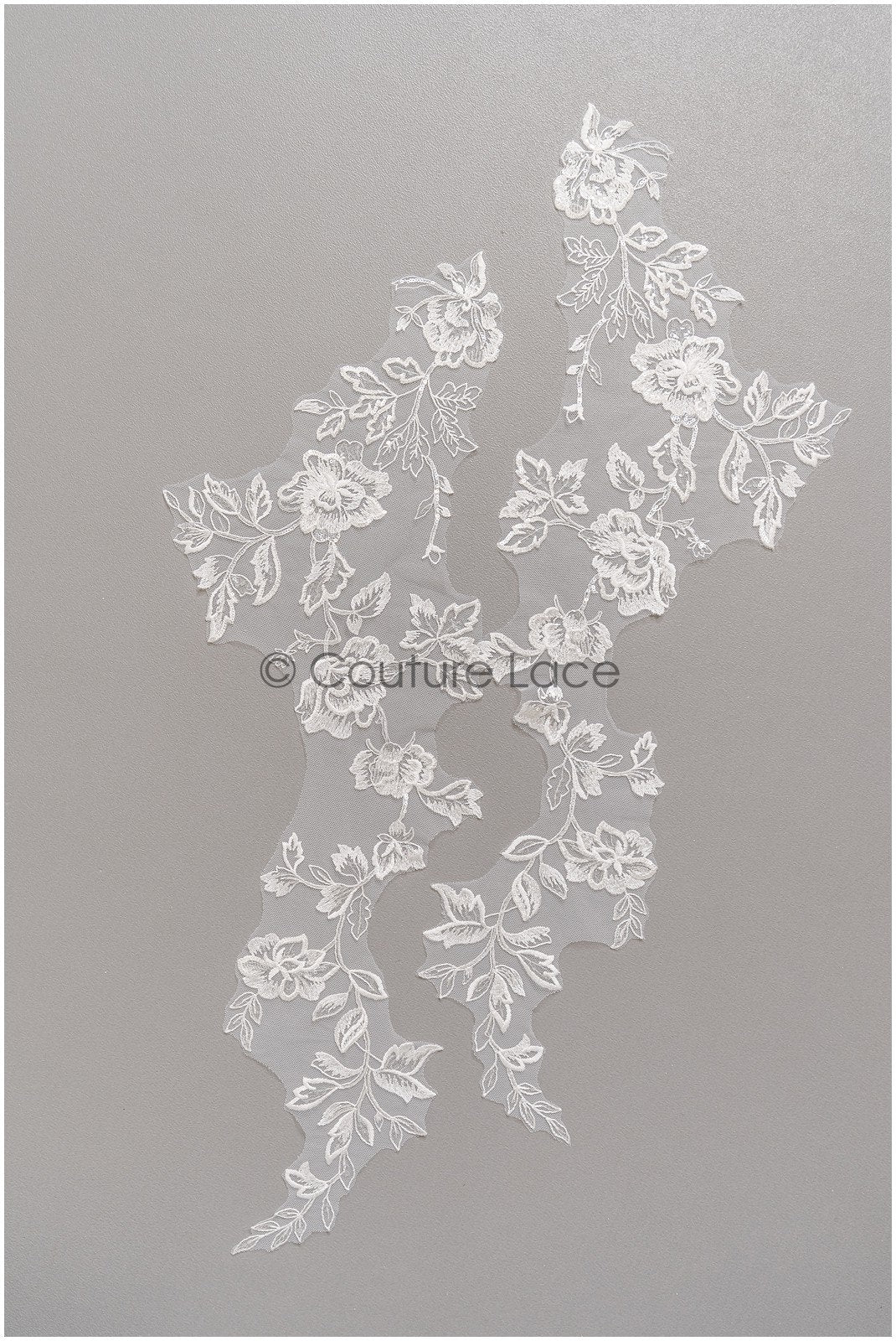 romantischer Blumen-Spitzenaufnäher/ Baumwollblumen Applikation/ Hochzeitskleid Spitzenapplikation/ Brautblumen Applikation// A22-262