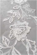 romantischer Blumen-Spitzenaufnäher/ Baumwollblumen Applikation/ Hochzeitskleid Spitzenapplikation/ Brautblumen Applikation// A22-262
