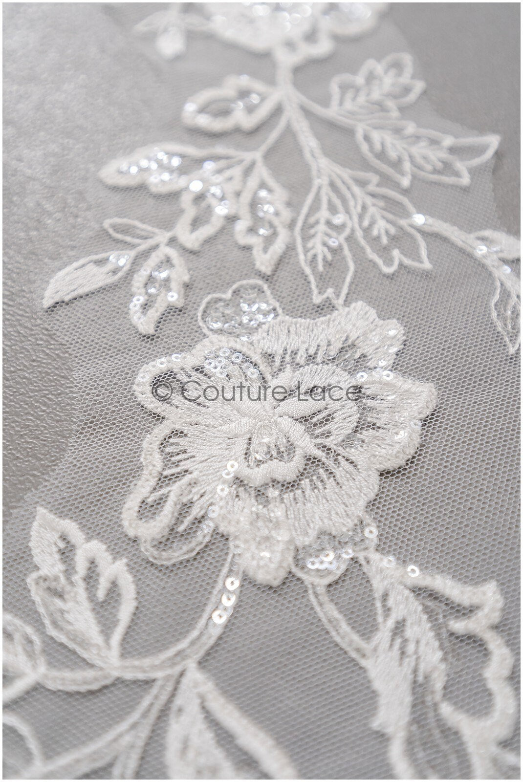 romantischer Blumen-Spitzenaufnäher/ Baumwollblumen Applikation/ Hochzeitskleid Spitzenapplikation/ Brautblumen Applikation// A22-262