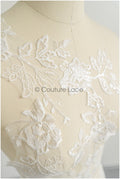 romantischer Blumen-Spitzenaufnäher/ Baumwollblumen Applikation/ Hochzeitskleid Spitzenapplikation/ Brautblumen Applikation// A22-262