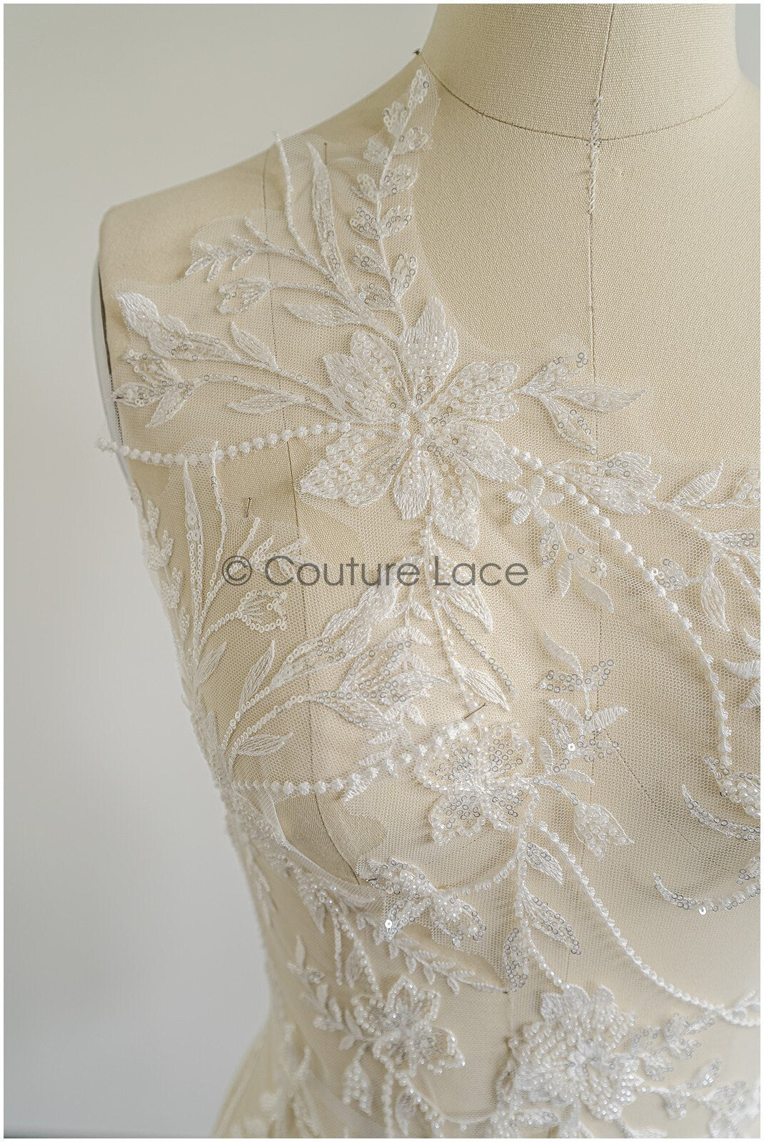 romantischer Blumen-Spitzenaufnäher / Baumwollblumen Applikation / Hochzeitskleid Spitzenapplikation / Brautblumen Applikation// A22-264