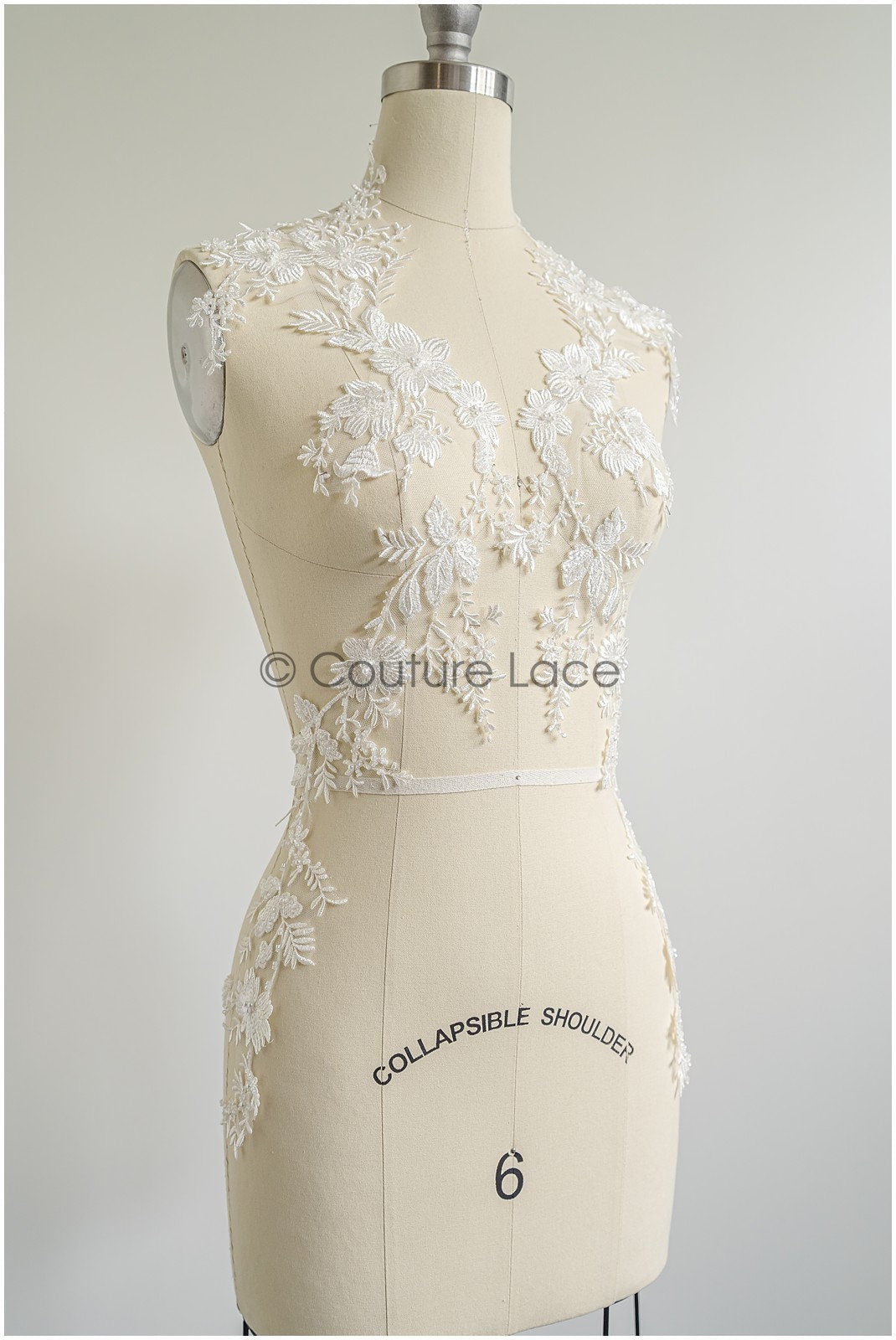 romantischer Blumen-Spitzenaufnäher / Baumwollblumen Applikation / Hochzeitskleid Spitzenapplikation / Brautblumen Applikation// A22-258