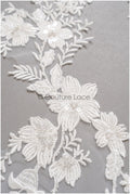 romantischer Blumen-Spitzenaufnäher / Baumwollblumen Applikation / Hochzeitskleid Spitzenapplikation / Brautblumen Applikation// A22-258