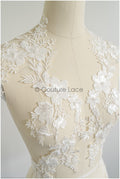 romantischer Blumen-Spitzenaufnäher / Baumwollblumen Applikation / Hochzeitskleid Spitzenapplikation / Brautblumen Applikation// A22-258