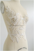 romantischer Blumen-Spitzenaufnäher / Baumwollblumen Applikation / Hochzeitskleid Spitzenapplikation / Brautblumen Applikation// A22-256