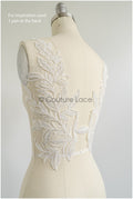 romantischer Blumen-Spitzenaufnäher / Baumwollblumen Applikation / Hochzeitskleid Spitzenapplikation / Brautblumen Applikation// A22-256