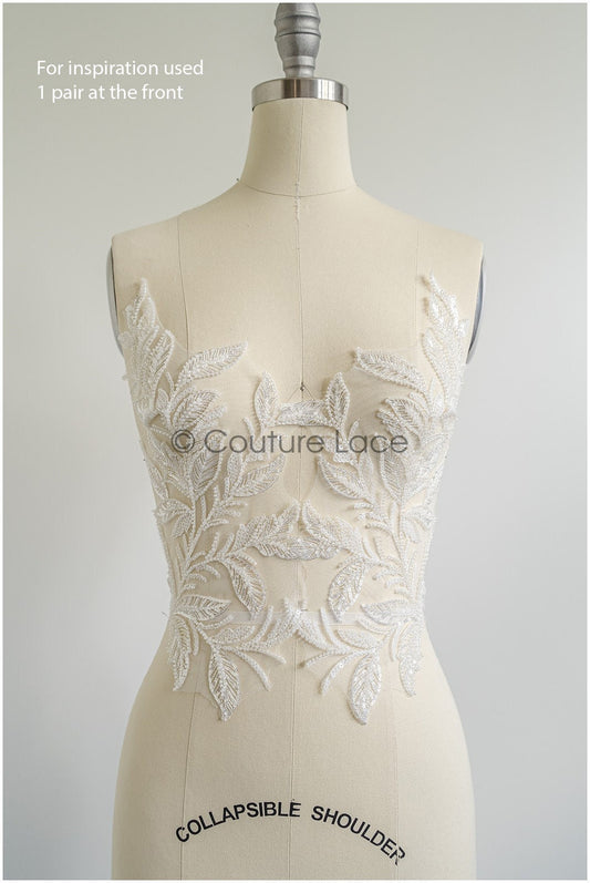 romantischer Blumen-Spitzenaufnäher / Baumwollblumen Applikation / Hochzeitskleid Spitzenapplikation / Brautblumen Applikation// A22-256