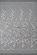 romantischer violett blauer Spitzenstoff mit floralem Muster/ floraler Couture Spitzenstoff/ lila bestickter Spitzenstoff// L22-440