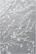 Perlen Spitzenstoff Off-White/ Couture Spitzenstoff/ Brautspitze/ Perlenspitze// L22-449