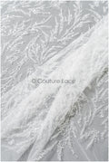 Perlen Braut Spitzenstoff Off-White/ Perlen Spitze Stoff/ Couture Spitzenstoff/ Brautspitze// L22-447