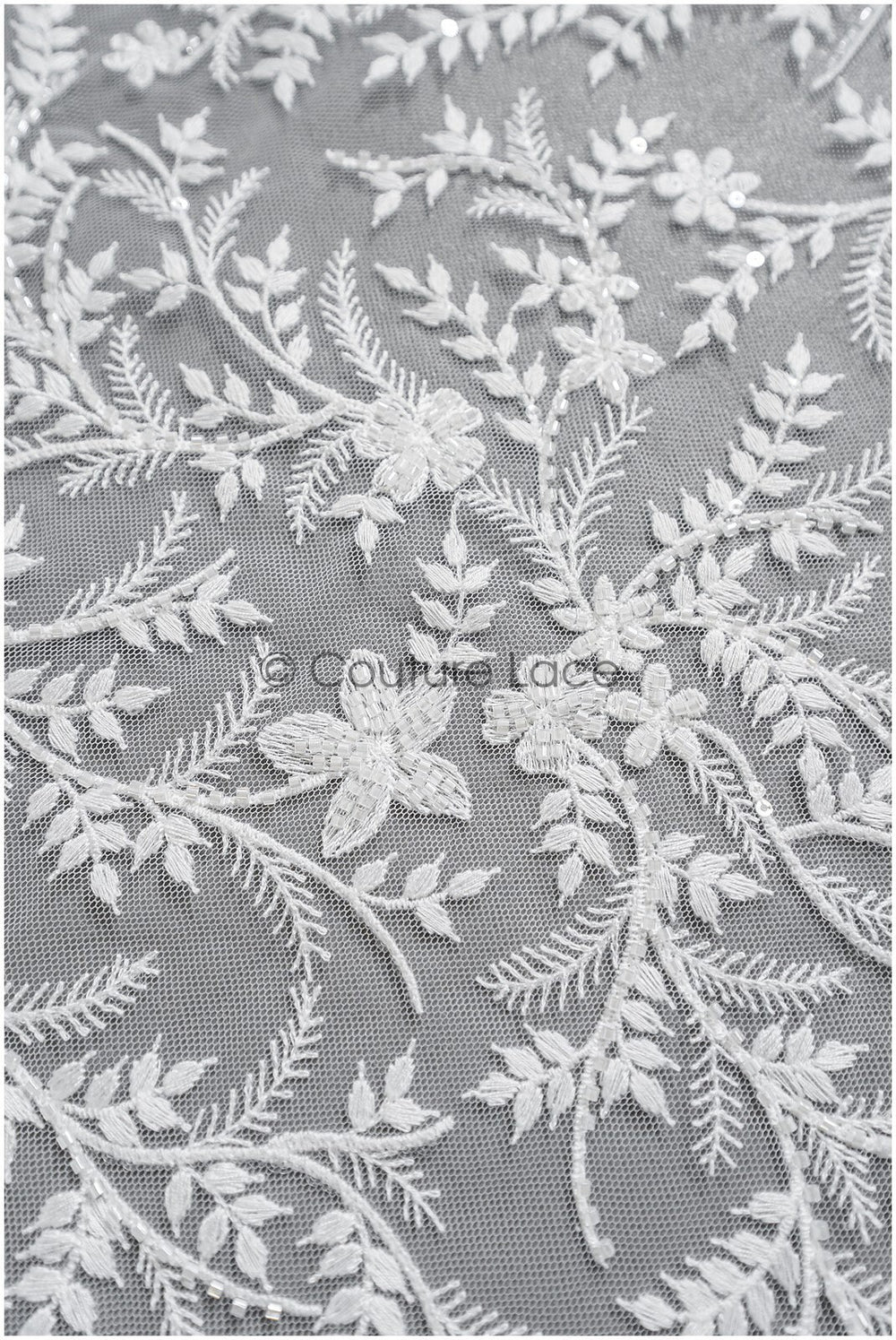 Perlen Spitze Stoff Off-White/ Perlen Brautkleid Spitze/ Couture Spitzenstoff/ Perlen Spitze// L22-453