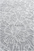 Perlen Spitzenstoff Off-White/ Couture Spitzenstoff mit Perlen & Pailletten/ Brautspitze mit Blumen// L22-454