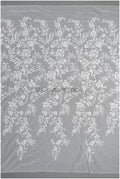 Floral lace fabric with pearls &amp; sequins/ Bridal lace off-white/ Bridal lace with pearl flowers// L22-457