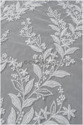 Romantischer Blumen Spitzenstoff mit Pailletten/ floraler Couture Spitzenstoff Off-White/ zarter floraler Spitzenstoff// L22-458