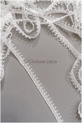 4yds Boho Crochet Lace Trim Off-White/ Crocheted Lace Trim/ Guipure Lace Trim/ Dot Lace Trim// T22-180