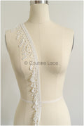 5yds Fringe Boho Lace Trim/ Off-White Crocheted Lace Trim/ Bridal Guipure Lace// T22-181