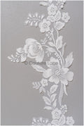Lace trim off-white/ wedding lace trim/ floral lace trim/ bridal veil lace trim// T22-184