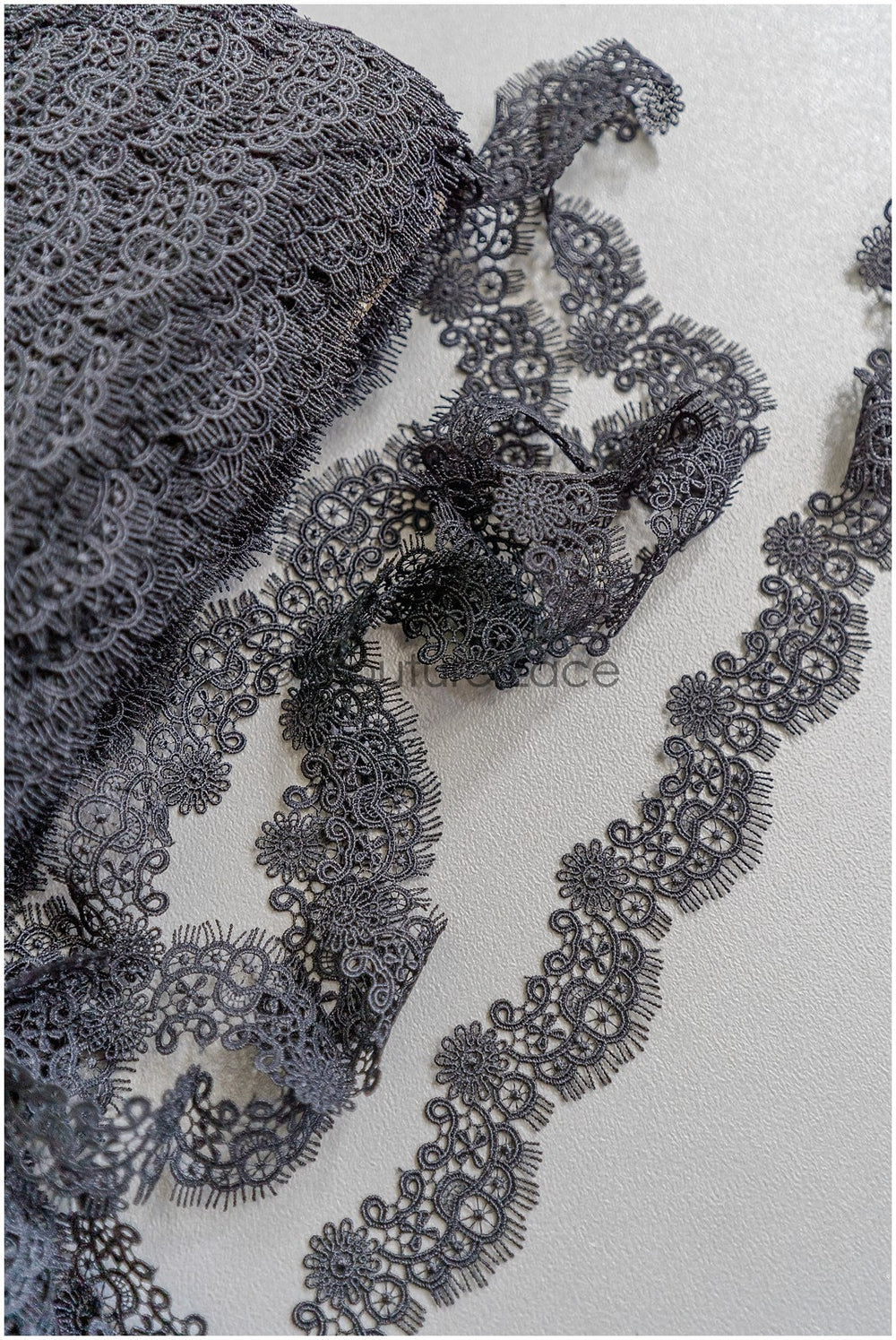 4yds Black Boho Crochet Lace Trim/ Geometric Lace Trim/ Bridal Guipure Lace Trim/ Dot Lace Trim// T22-186