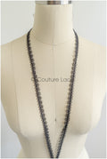 4yds Boho lace trim crocheted black/ bridal guipure lace trim/ wedding veil lace trim// T22-188