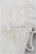 4yds Boho lace trim off-white/ geometric lace trim/ bridal guipure lace// T22-190