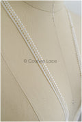 4yds Boho lace trim off-white/ geometric lace trim/ bridal guipure lace// T22-190