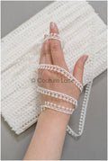 4yds Boho Lace Trim Off-White/ Geometric Lace Trim/ Bridal Guipure Lace Trim// T22-193