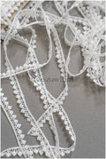 4yds Boho Lace Trim Off-White/ Bridal Lace Trim/ Guipure Lace Trim/ Dot Lace Trim// T22-194
