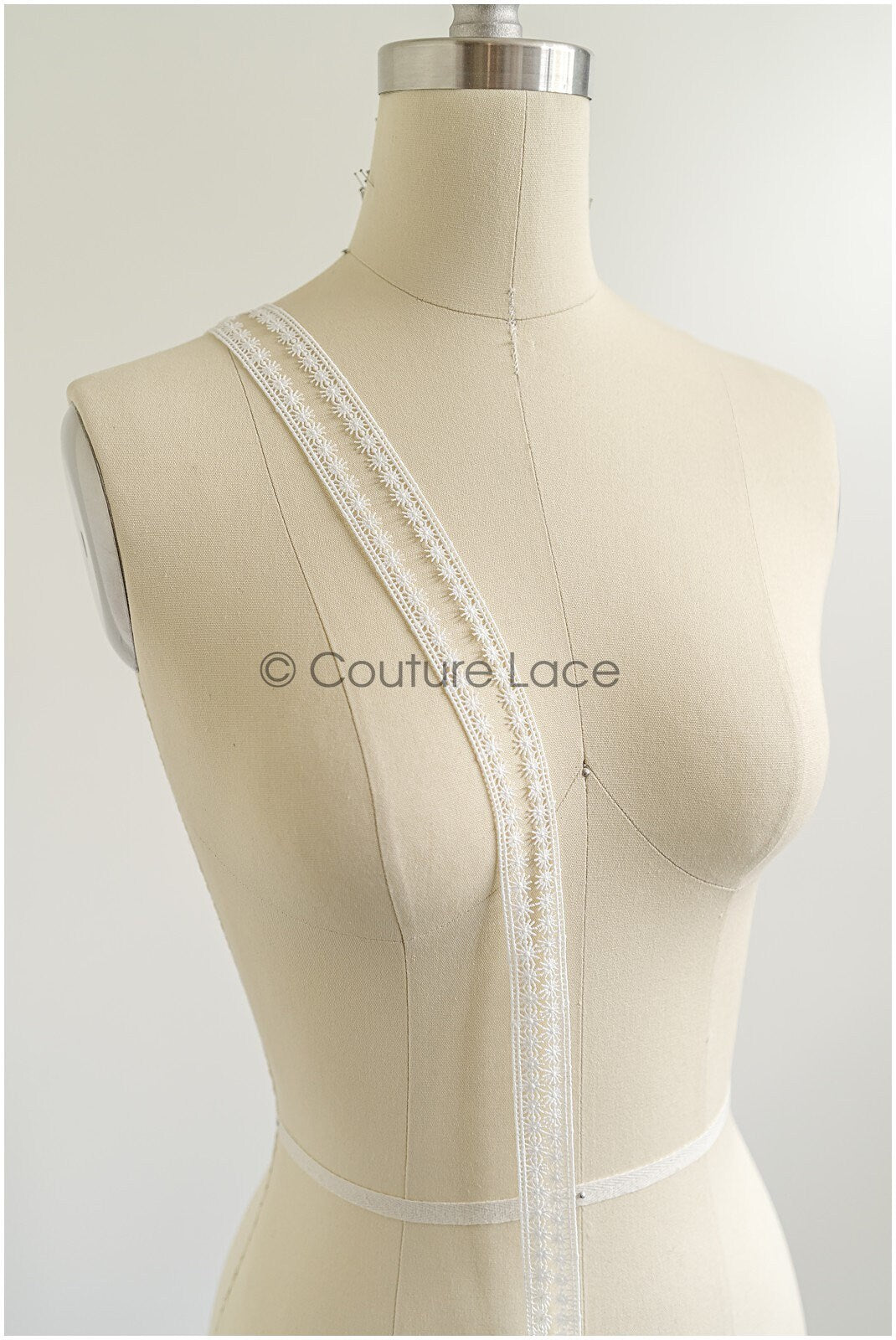 4yds Boho Crochet Lace Trim/ Off-White Lace Trim/ Bridal Guipure Lace Trim/ Snowflake Lace// T22-198
