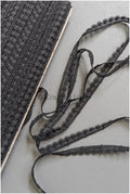 4yds Boho Crochet Lace Trim/ Black Lace Trim/ Bridal Guipure Lace Trim/ Black Lace// T22-199