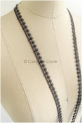 4yds Boho Crochet Lace Trim/ Black Lace Trim/ Bridal Guipure Lace Trim/ Black Lace// T22-199