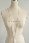 4yds Boho lace trim off-white/ crocheted lace trim/ guipure lace trim/ bridal dress lace// T22-202