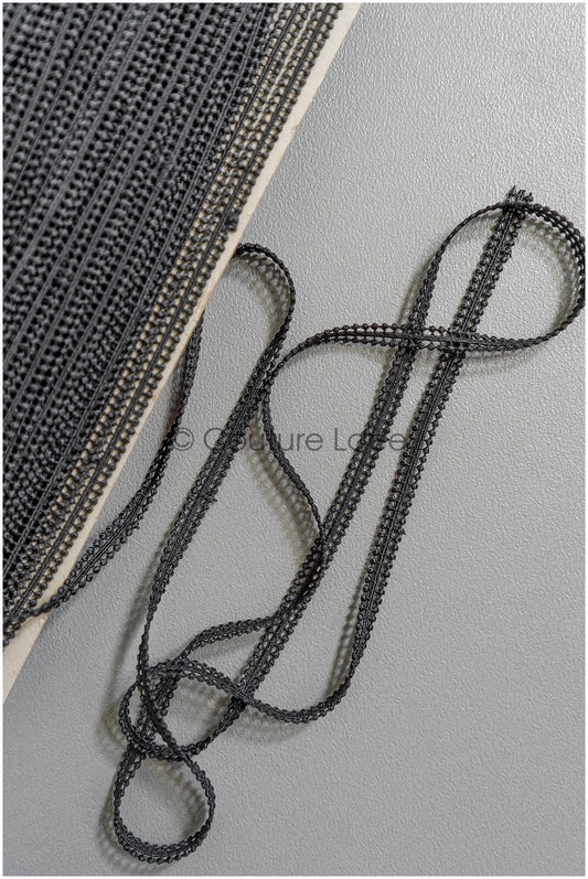 4yds Boho Crochet Lace Trim Black/ Bridal Lace Trim/ Guipure Lace Trim/ Wedding Dress Lace// T22-206