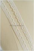 4yds Boho Lace Trim Off-White/ Lace Trim for Wedding Dresses/ Guipure Lace/ Dot Lace// T22-207