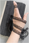 4yds Boho Lace Trim Black/ Crocheted Lace Trim/ Bridal Guipure Lace Trim// T22-208