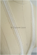 4yds Boho Lace Trim Off-White/ Crocheted Lace Trim/ Bridal Guipure Lace Trim/ Dot Lace// T22-212