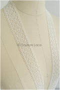 4yds Boho Lace Trim Off-White/ Crocheted Lace/ Bridal Lace/ Guipure Lace Trim/ Dot Lace Trim// T22-213