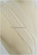 4yds Boho Lace Trim Off-White/ Crocheted Lace/ Bridal Lace/ Guipure Lace Trim/ Dot Lace Trim// T22-213