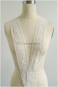 4yds Boho Crochet Lace Trim Off-White/ Bridal Guipure Lace Trim/ Dot Lace Trim// T22-214