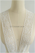 4yds Boho Crochet Lace Trim Off-White/ Bridal Guipure Lace Trim/ Dot Lace Trim// T22-214