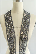 4yds / black boho crochet lace / geometric lace trim / bridal guipure lace trim / black lace // T22-215