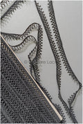 4yds / black boho crochet lace trim / geometric lace trim / bridal guipure lace trim / black lace // T22-216