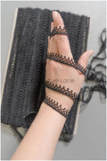 4yds / black boho crochet lace trim / geometric lace trim / bridal guipure lace trim / black lace // T22-216